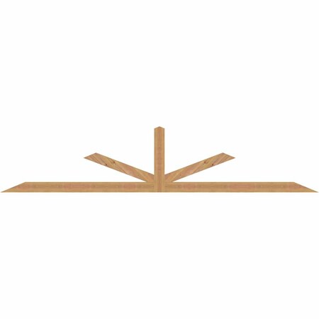 Ekena Millwork Saratoga Timber Gable Bracket, Western Red Cedar, 108"W x 22"H x 1 1/2"D x 3 1/2"F, 5/12 Pitch GBW108X22X0204SAR00SWR